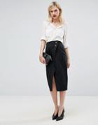 Asos Pin Stripe Pencil Skirt - Navy