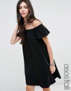 Asos Tall Off Shoulder Mini Dress - Black