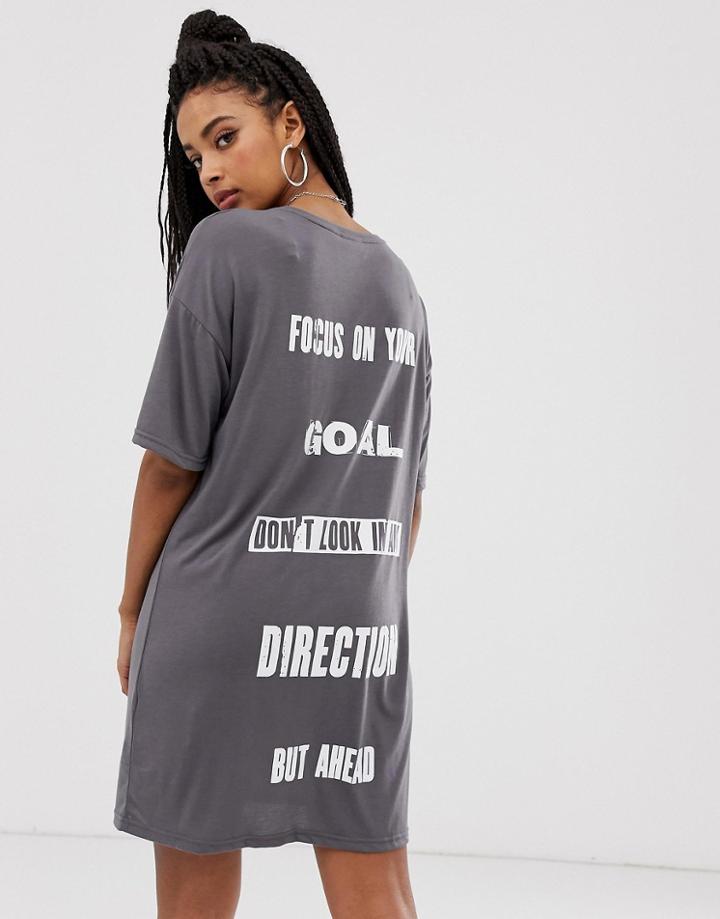 Noisy May Slogan T-shirt-gray