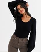 & Other Stories Scoop Neck Sweater In Black
