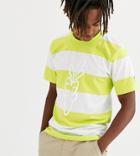 Carrots Signature Carrot Striped T-shirt In Lime Exclusive At Asos-yellow