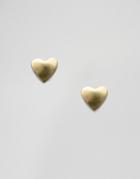 Made Gold Heart Stud Earrings - Gold