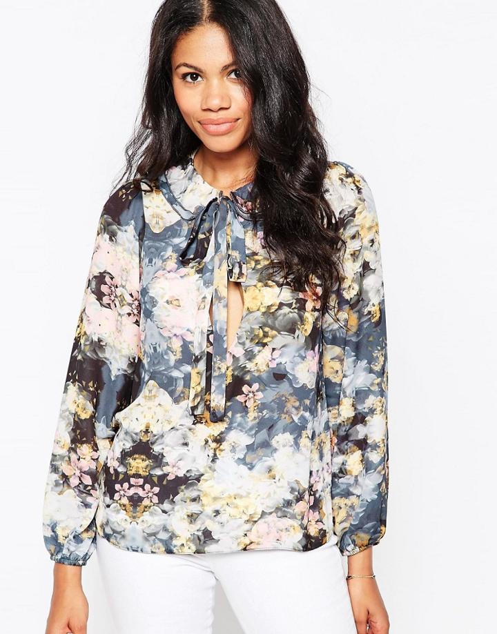 Love Pussy Bow Blouse - Multi