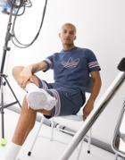Adidas Originals Spirit Trefoil T-shirt In Blue