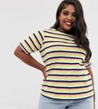 Asos Design Curve T-shirt In Pretty Stripe - Multi