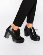 Bronx Chunky Heeled Shoes - Black