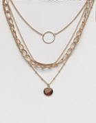 Bershka Multi Chain Necklace - Gold