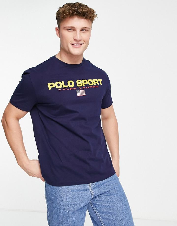 Polo Ralph Lauren Sports Capsule Front Print T-shirt In Navy