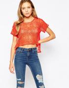 Love Crochet Crop Top - Orange