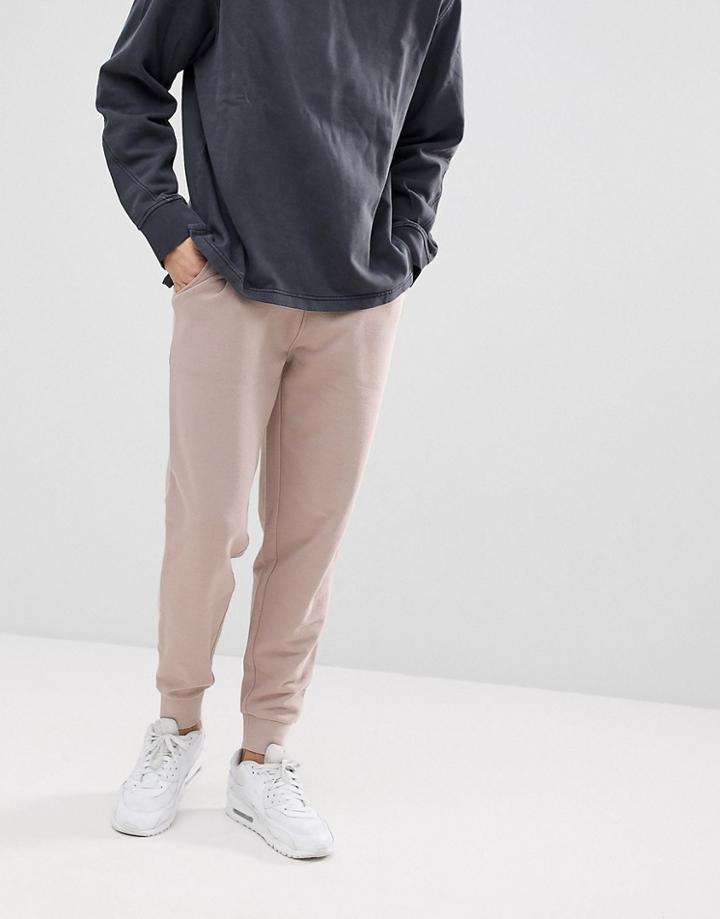 Asos Design Slim Joggers In Light Pink - Pink
