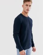 Selected Homme Knitted Sweater In Textured Organic Cotton