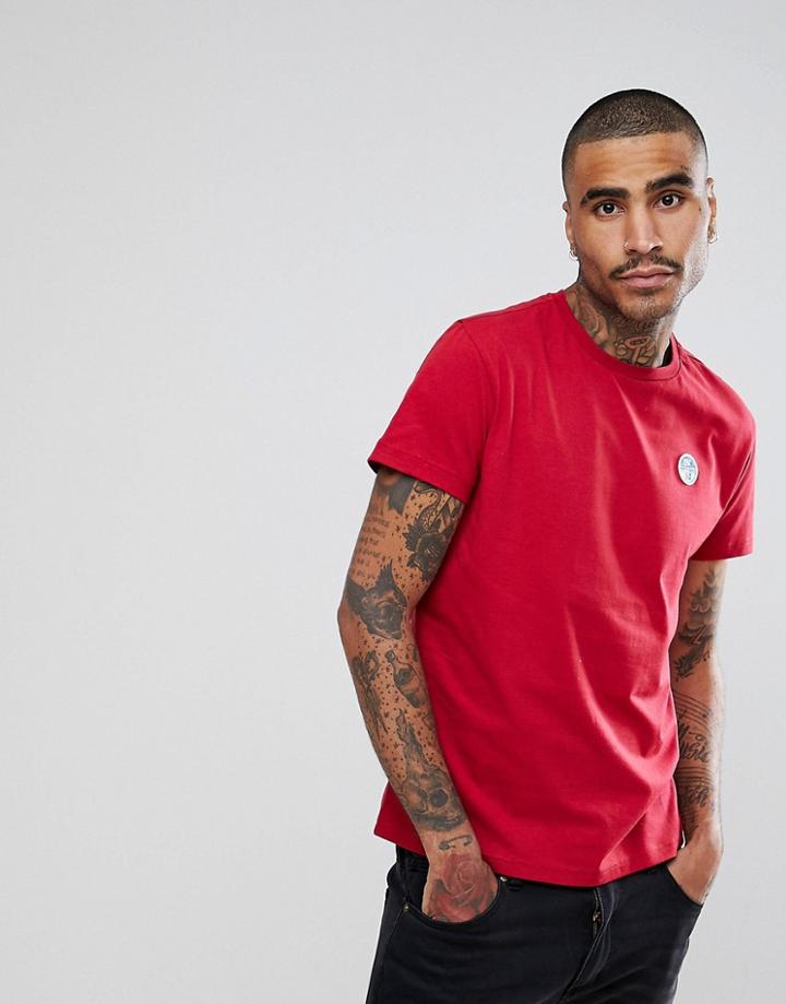 North Sails Patch Logo T-shirt In Burgundy - Red