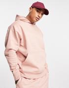 Asos Design Oversized Heavyweight Hoodie In Pink - Part Of A Set - Pink