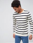 Casual Friday Sweater In Stripe - White