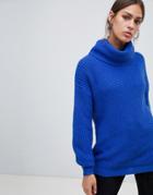 B.young High Neck Sweater - Blue