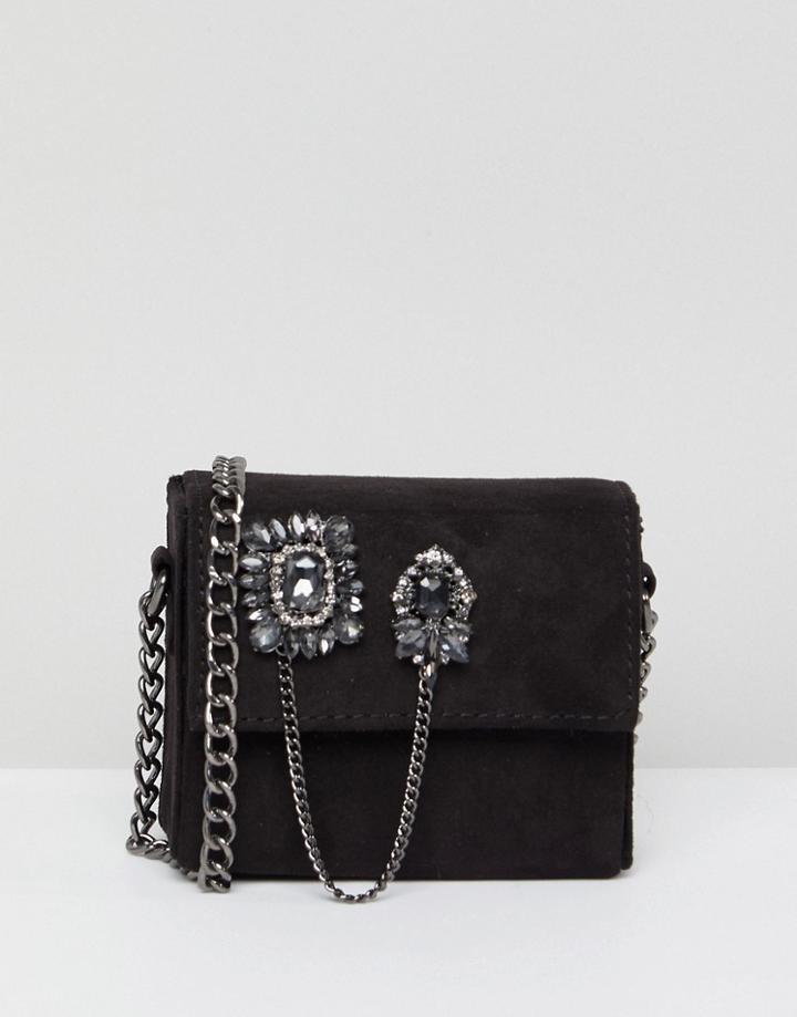 New Look Embellished Micro Cross Body Bag - Black