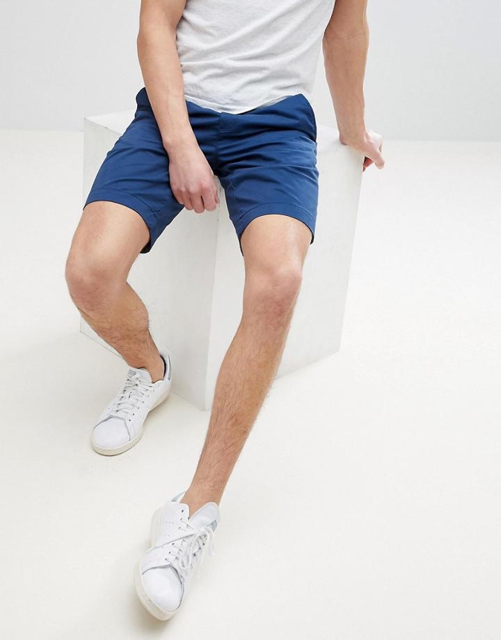 Ted Baker Slim Chino Shorts In Navy - Navy