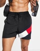 Tommy Hilfiger Swim Shorts With Side Logo In Black