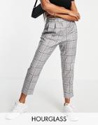 Asos Design Hourglass Smart Tapered Pant In Purple Pow Check-multi