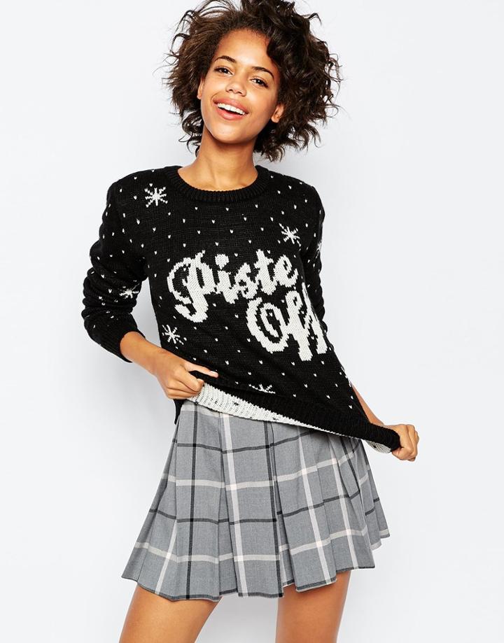 Brave Soul Piste Off Holidays Sweater