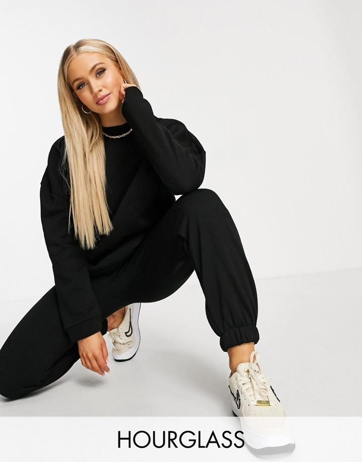 Asos Design Hourglass Tracksuit Oversized Sweatshirt/oversized Sweatpants In Black