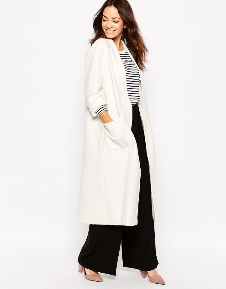 Helene Berman Long Lightweight Duster In Ivory - Ivory