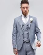Asos Wedding Skinny Suit Jacket In Slate Gray Micro Texture - Gray