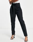 Y.a.s Tie Waist Tapered Pants In Black