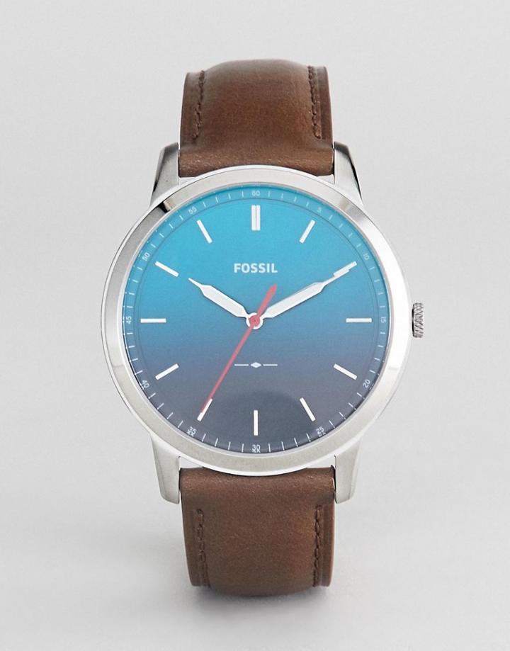 Fossil Fs5440 The Minimalist Leather Watch With Ombre Face - Brown