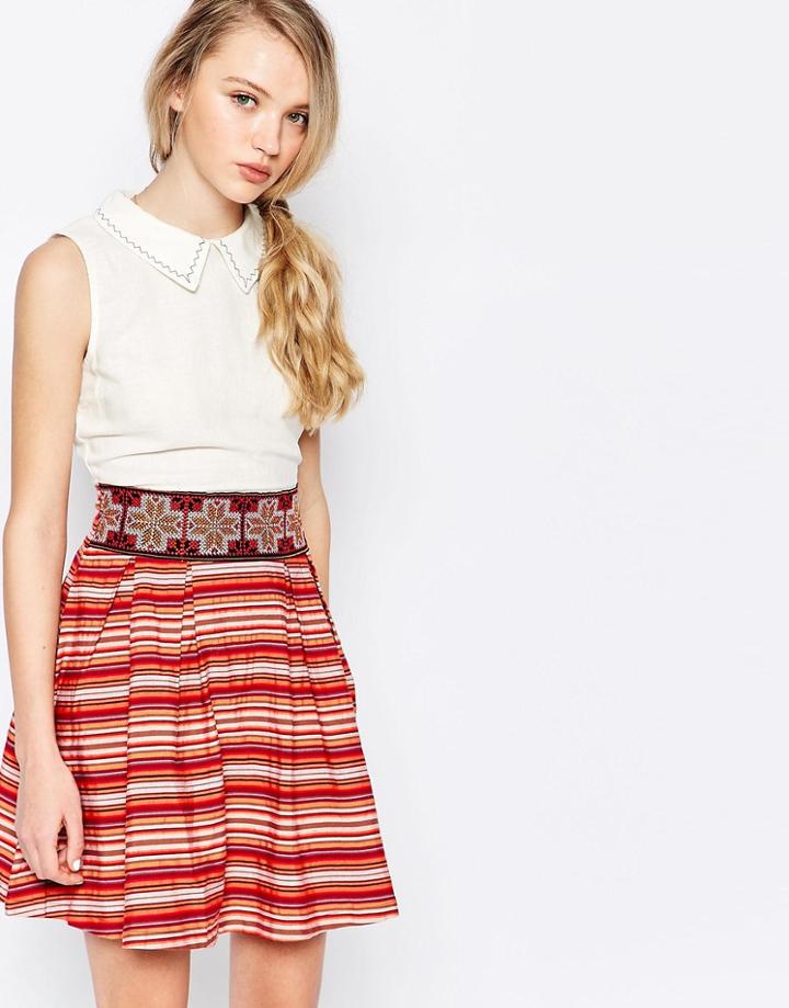Sister Jane Toci Dress With Printed Skirt - Multi