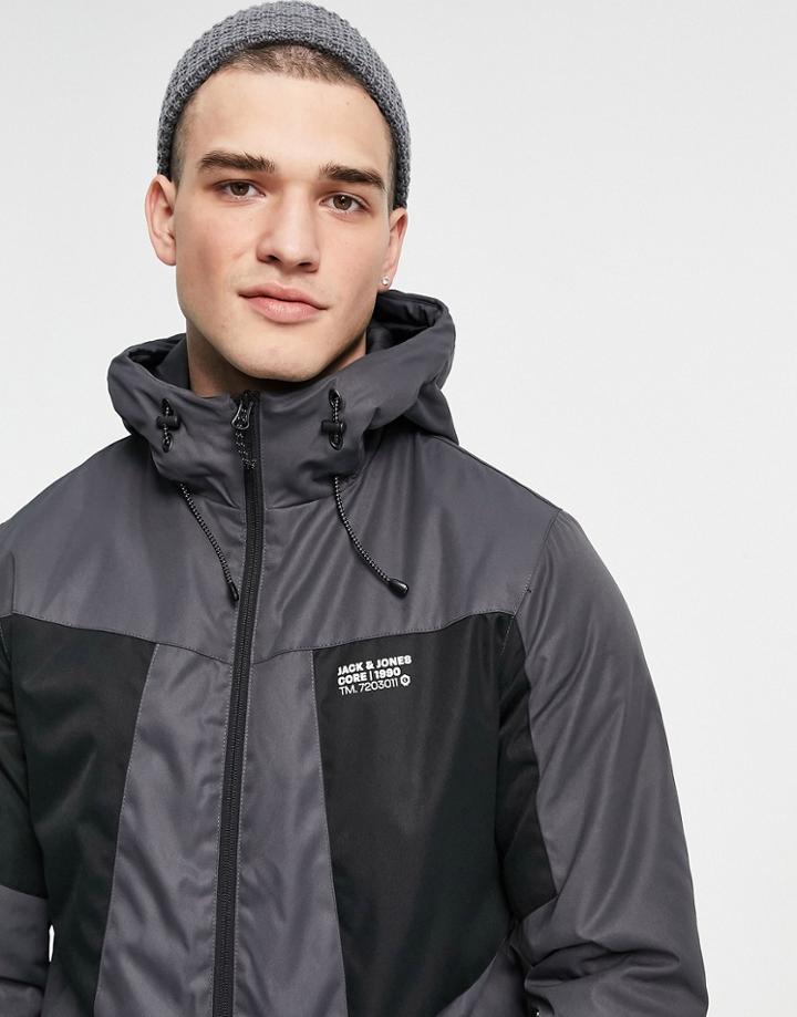 Jack & Jones Shell Jacket In Ashphalt Gray-grey