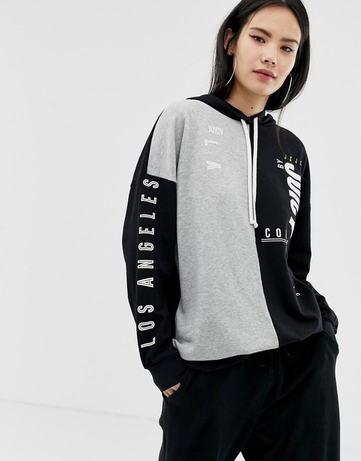 Juicy By Juicy Couture Long Line Multi Logo Hoodie - Multi