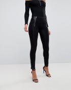 Freddy Wr. Up High Waist Skinny Jean With Double Zip Detail - Black