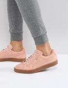 Puma Suede Gum Sole Sneakers In Pink 36324220 - Pink