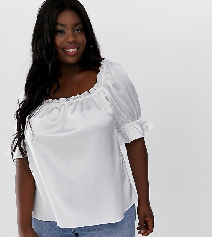 Glamorous Curve Blouse With Puff Sleeves