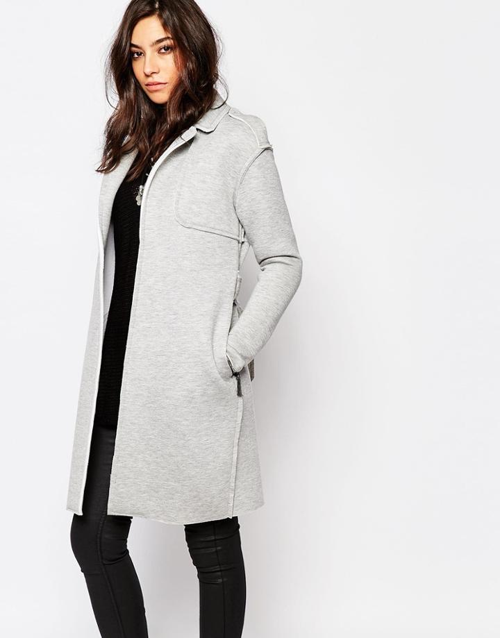Noisy May Sweat Trench Coat - Gray
