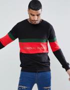 Criminal Damage Muscle Logo Sweat In Black - Black