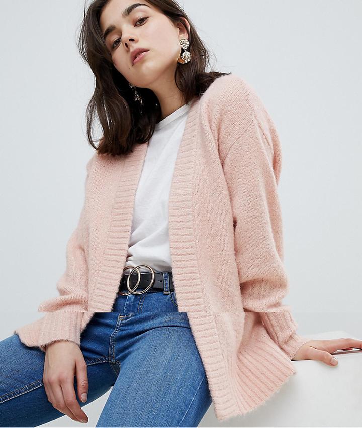 Pieces Glitter Knit Cardigan - Pink