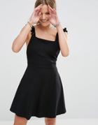 Asos Sundress With Frill Straps - Black