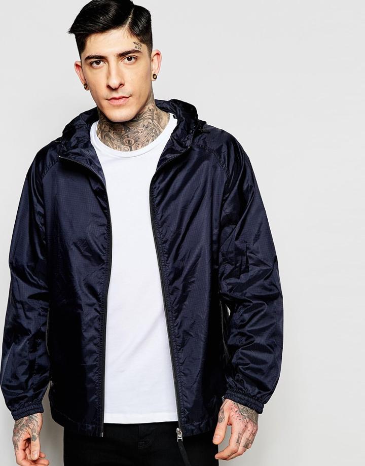 Brixtol Lightweight Hooded Jacket - Navy