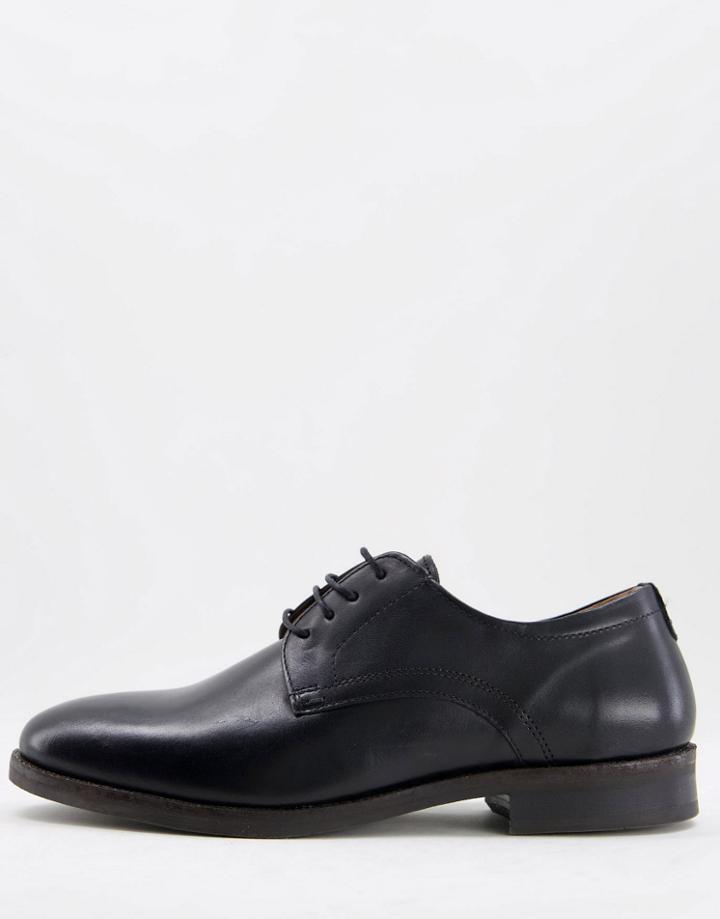Red Tape Leather Lace Up Derby Shoes In Black