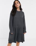 Noisy May Oversized Tiered Sweater Smock Mini Dress