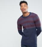 Another Influence Tall Jacquard Block Knitted Sweater - Red