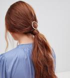 Orelia Pearl Circle Hair Clip - Gold