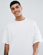 Asos Design Organic Oversized Fit T-shirt With Crew Neck In White - White