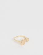 Asos Design Ring With Brushed Graduated Circle Design In Gold - Gold