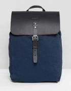 Sandqvist Alva Cotton Canvas & Leather Backpack - Blue