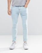 Pull & Bear Super Skinny Jeans In Light Blue - Blue