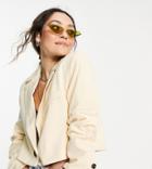 Reclaimed Vintage Inspired Cropped Blazer In Cream-white