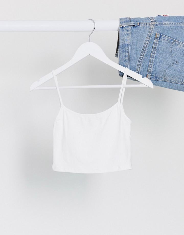 Bershka Strappy Cami In White
